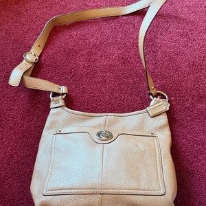 Coach Beige Leather Crossbody Bag